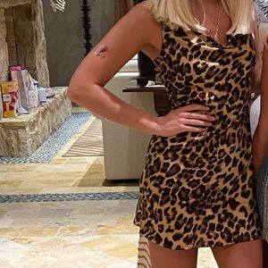 Cheetah print slip dress! Worn once!